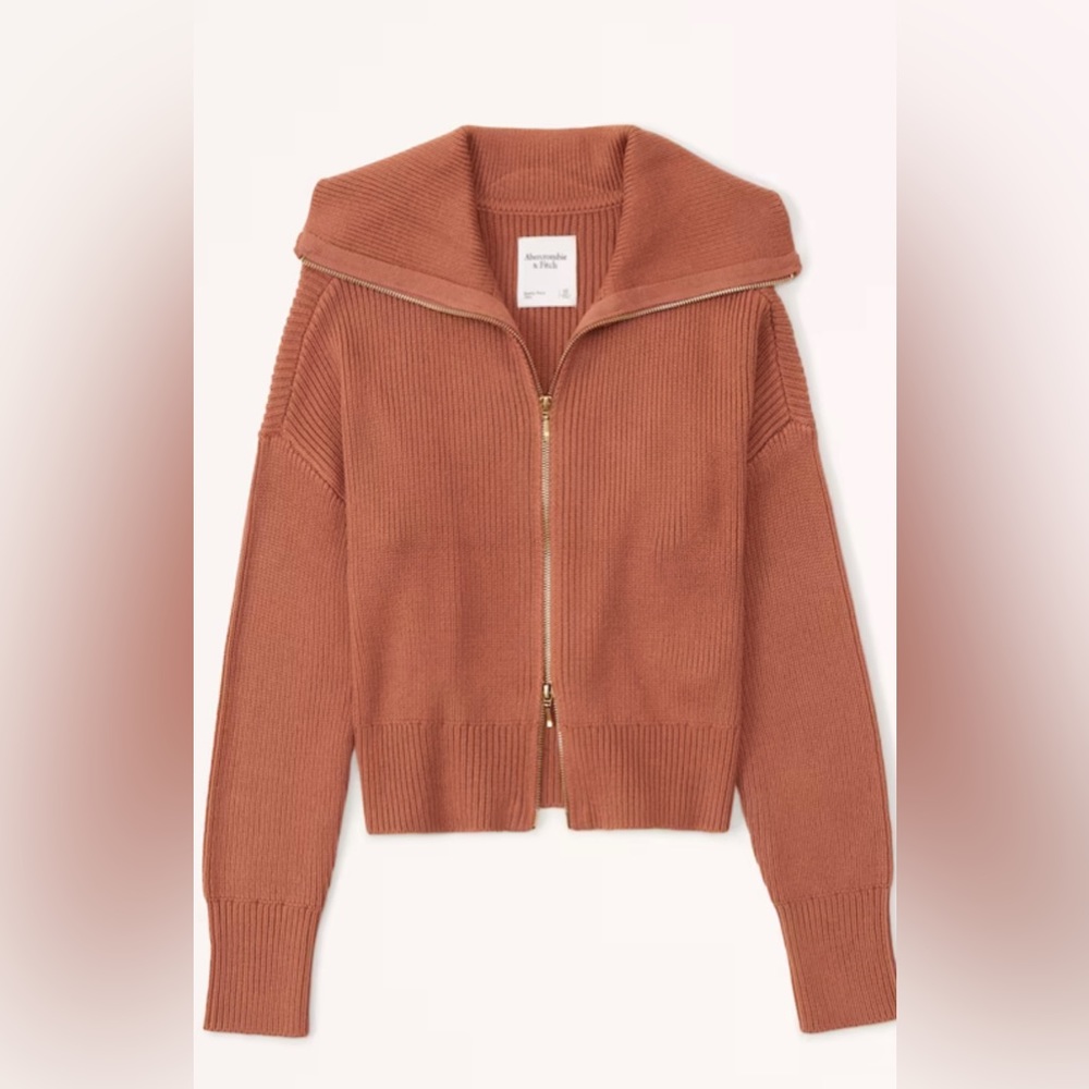 NWT Cream Double Zip Sweater